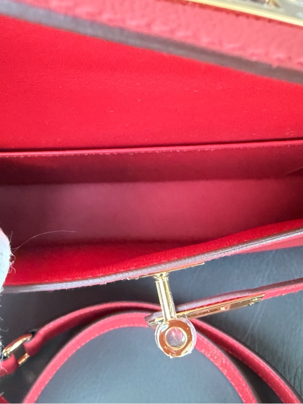 Hermès mini Kelly Elan Red Epsom Gold Hardware Clutch Crossbody Full Set New - Picture 11 of 17